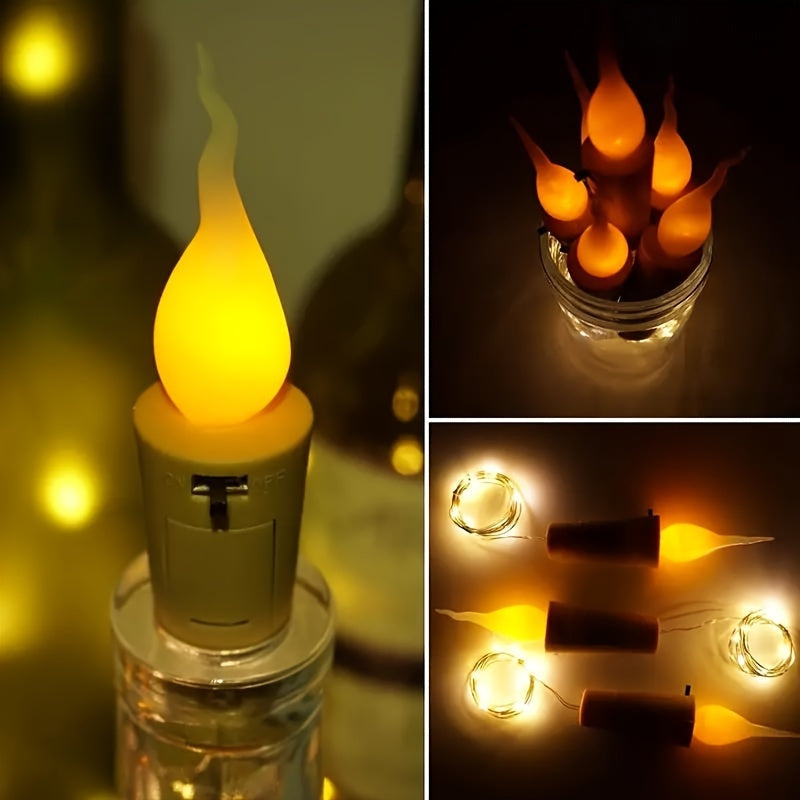 LED bottle lights battery-powered cork design 10 pack for Christmas and party decoration
