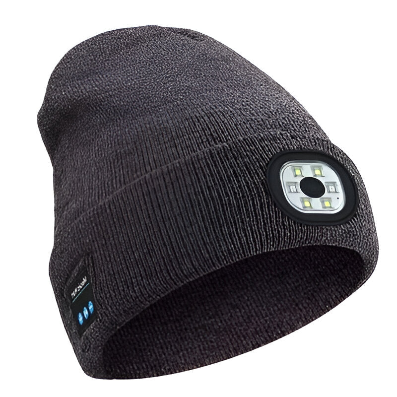 Bluetooth beanie with LED light, 3-in-1 built-in speaker and lighting, unisex