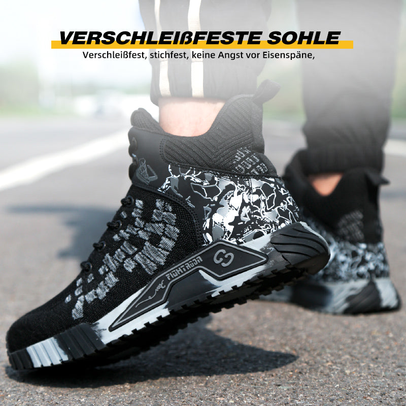 Safety shoes with steel toe and anti-puncture Kevlar sole, ankle protection, EN ISO 20345