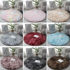 Round plush rug tie-dye soft non-slip, living room bedroom yoga mat