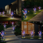 Solar butterfly lights outdoor garden decor, IP65 waterproof, 56 LED warm and colorful