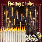 Flameless LED floating candles 12 pack with magic wand remote control for Christmas and Halloween decor