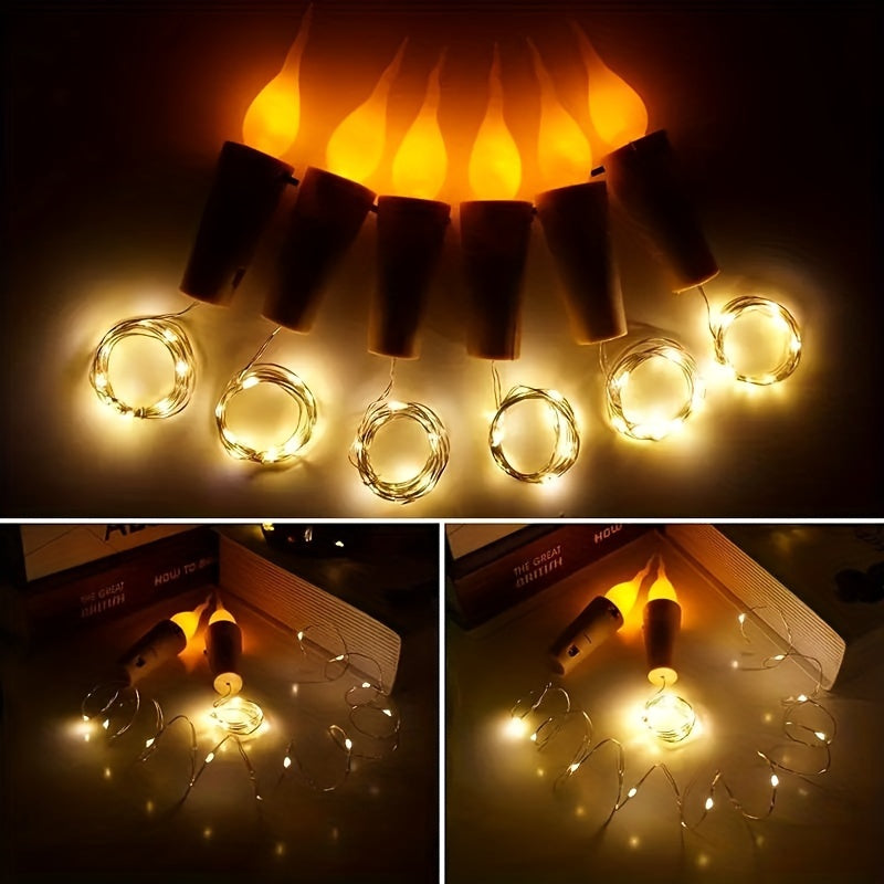 LED bottle lights battery-powered cork design 10 pack for Christmas and party decoration