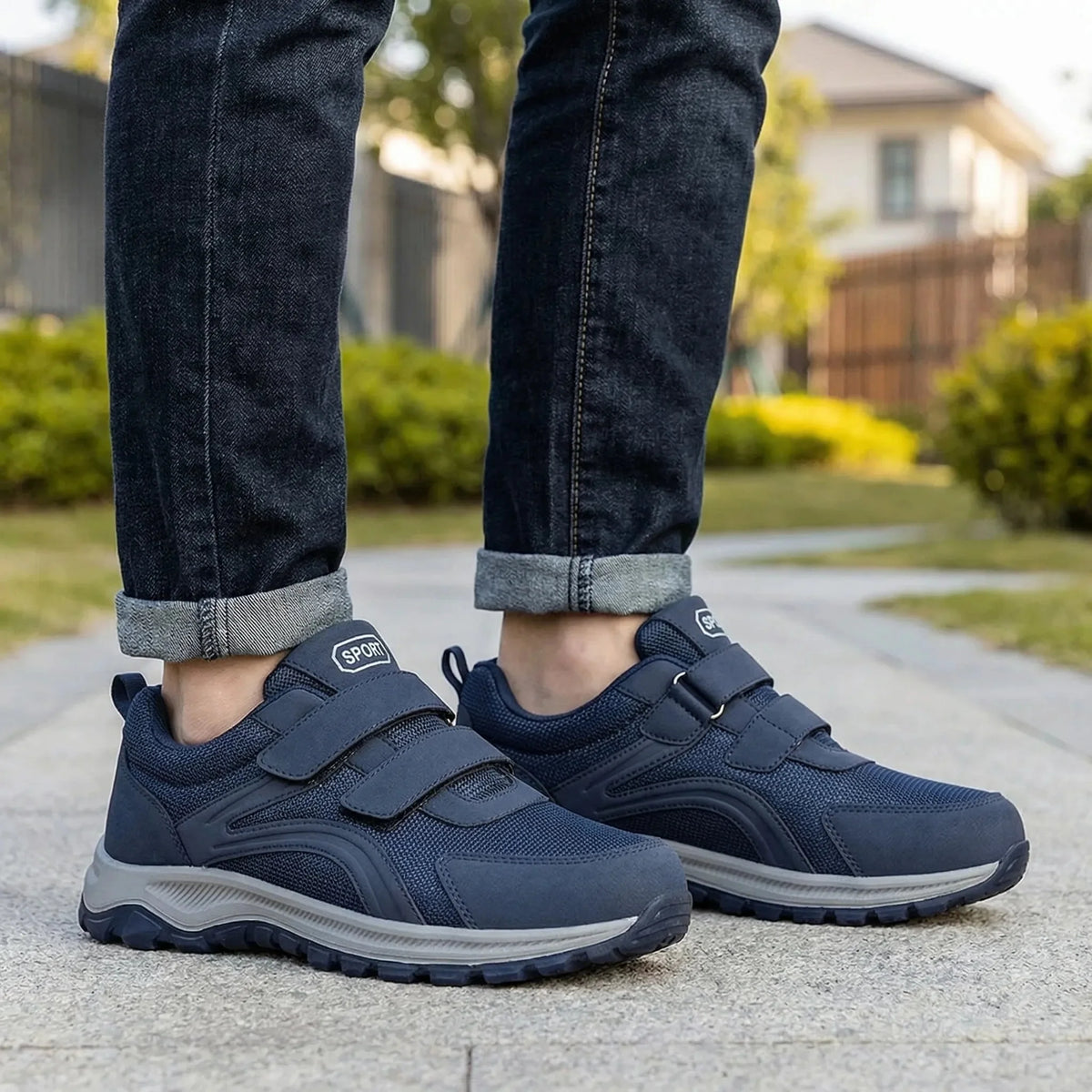Orthopedic Shoes Men Wide Fit Breathable Velcro Walking Shoes