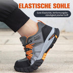 Men's steel toe safety shoes anti-smash slip-resistant grey work shoes