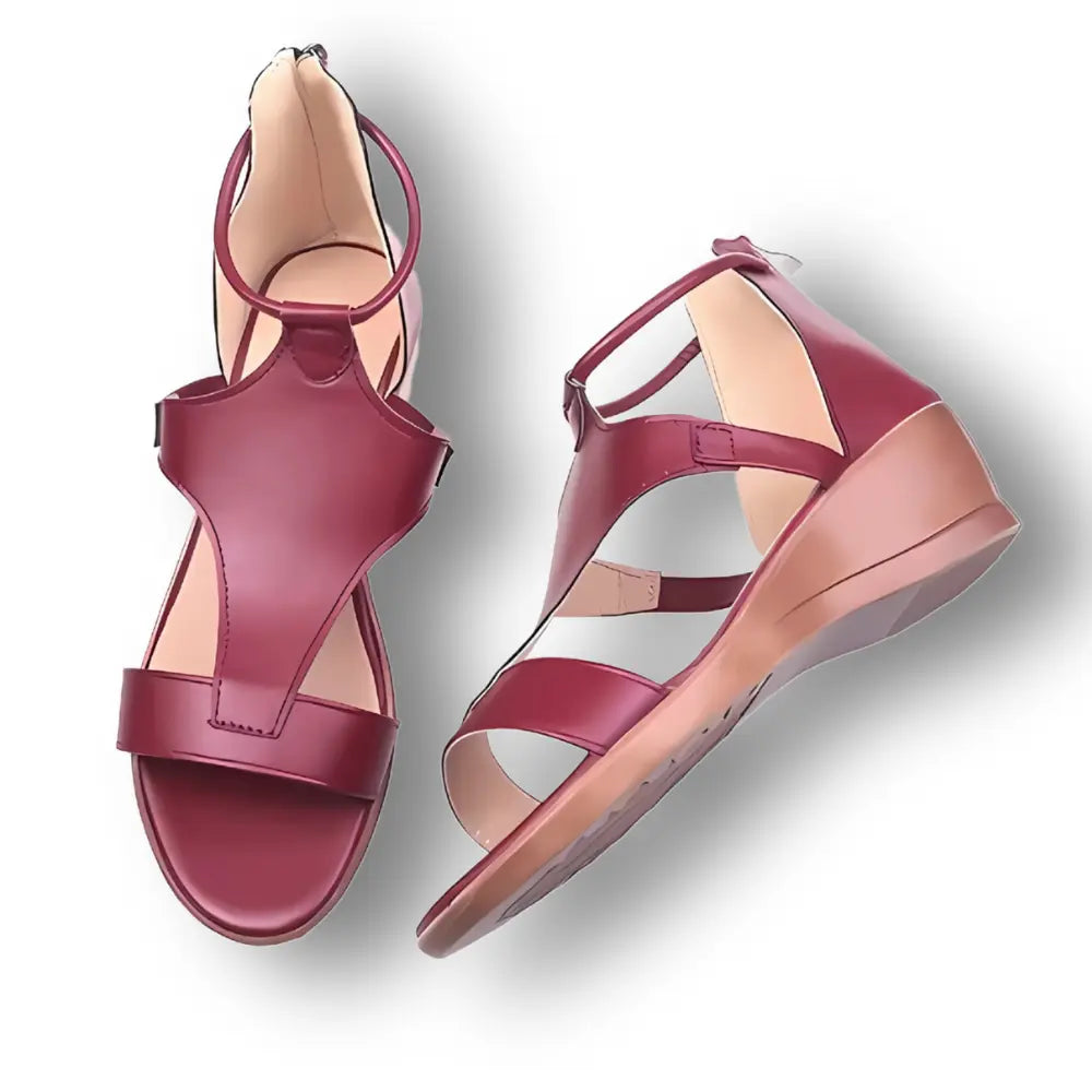 Women's orthopedic wedge sandals with 5cm heel and open toe, arch support insole