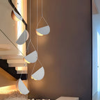 Minimalist white half-moon pendant lamp, 1/3/6-light crescent ceiling light