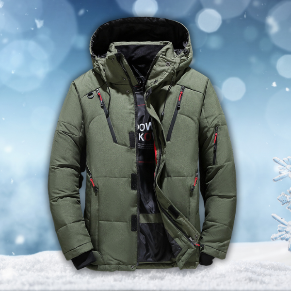 Men's winter jacket waterproof windproof insulated with hood, multiple colours