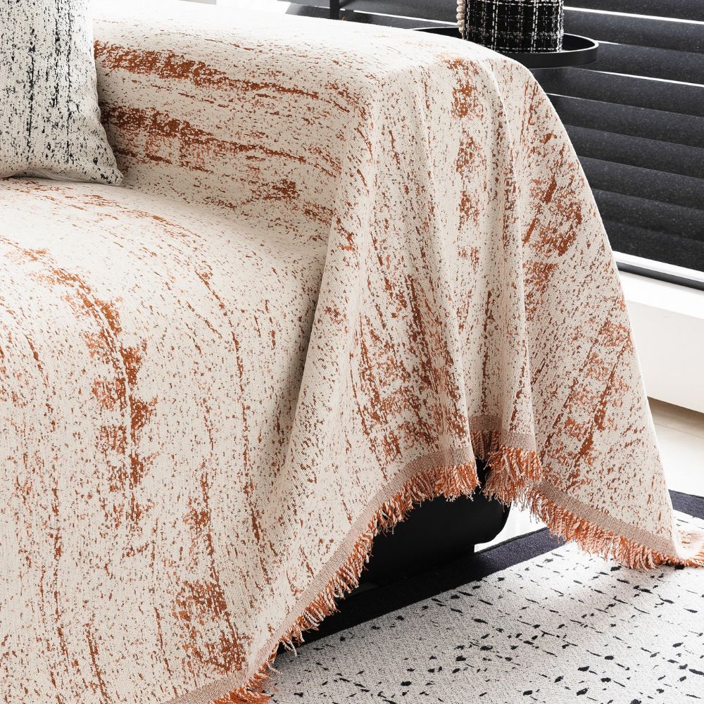 Chenille sofa cover full coverage furniture protector soft plush fabric