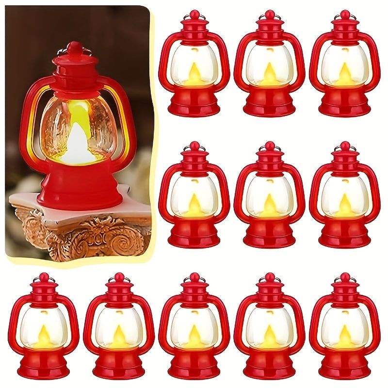 Christmas LED lantern lights 12 pack vintage mini flickering design
