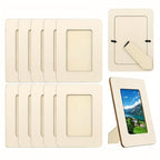 Wooden photo frames set of 10, 5-inch light beige DIY tabletop display frames