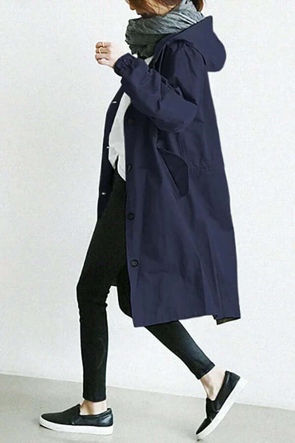 Women's lightweight waterproof rain cape, packable and stylish