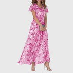 Figure flattering women's dress in vibrant colors, versatile day to night style