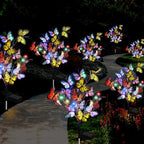 Solar butterfly lights outdoor garden decor, IP65 waterproof, 56 LED warm and colorful