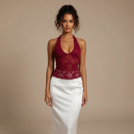 Lace Top Long Sleeve - Elegant Cropped Style