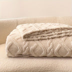 Taffeta blanket all-season lightweight beige polyester single layer soft bedspread