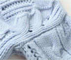 Women cable knit turtleneck sweater relaxed fit in blue beige and black
