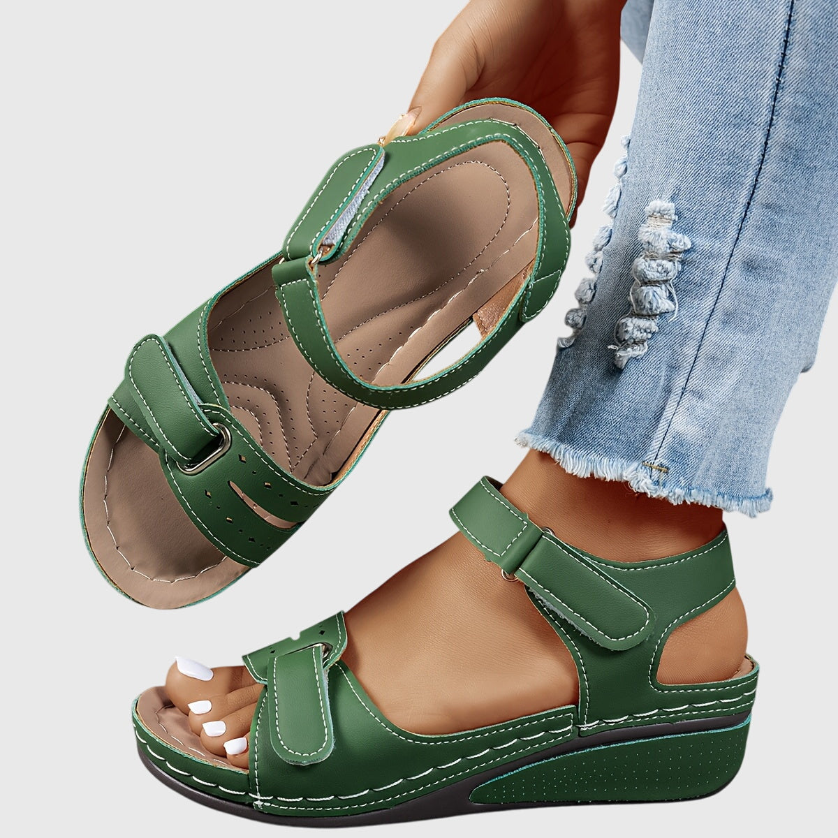 Women's orthopedic sandals with arch support and non-slip comfort sole
