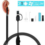Ear cleaning endoscope with HD camera and soft silicone tip, smartphone compatible