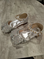 Kids Sandals Little Girls Flat Heel Bow Sequin Rhinestone Glitter Bling