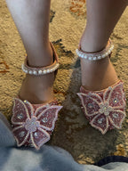 Kids Sandals Little Girls Flat Heel Bow Sequin Rhinestone Glitter Bling