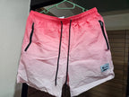 Men Swim Shorts Seersucker Quick Dry Mesh Lined Zipper Pockets