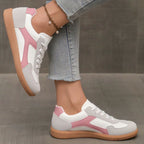 Women's color block lace-up sneakers in casual standard fit