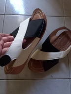 Women Wedge Sandals Peep Toe Lightweight Soft Heel Back Strap