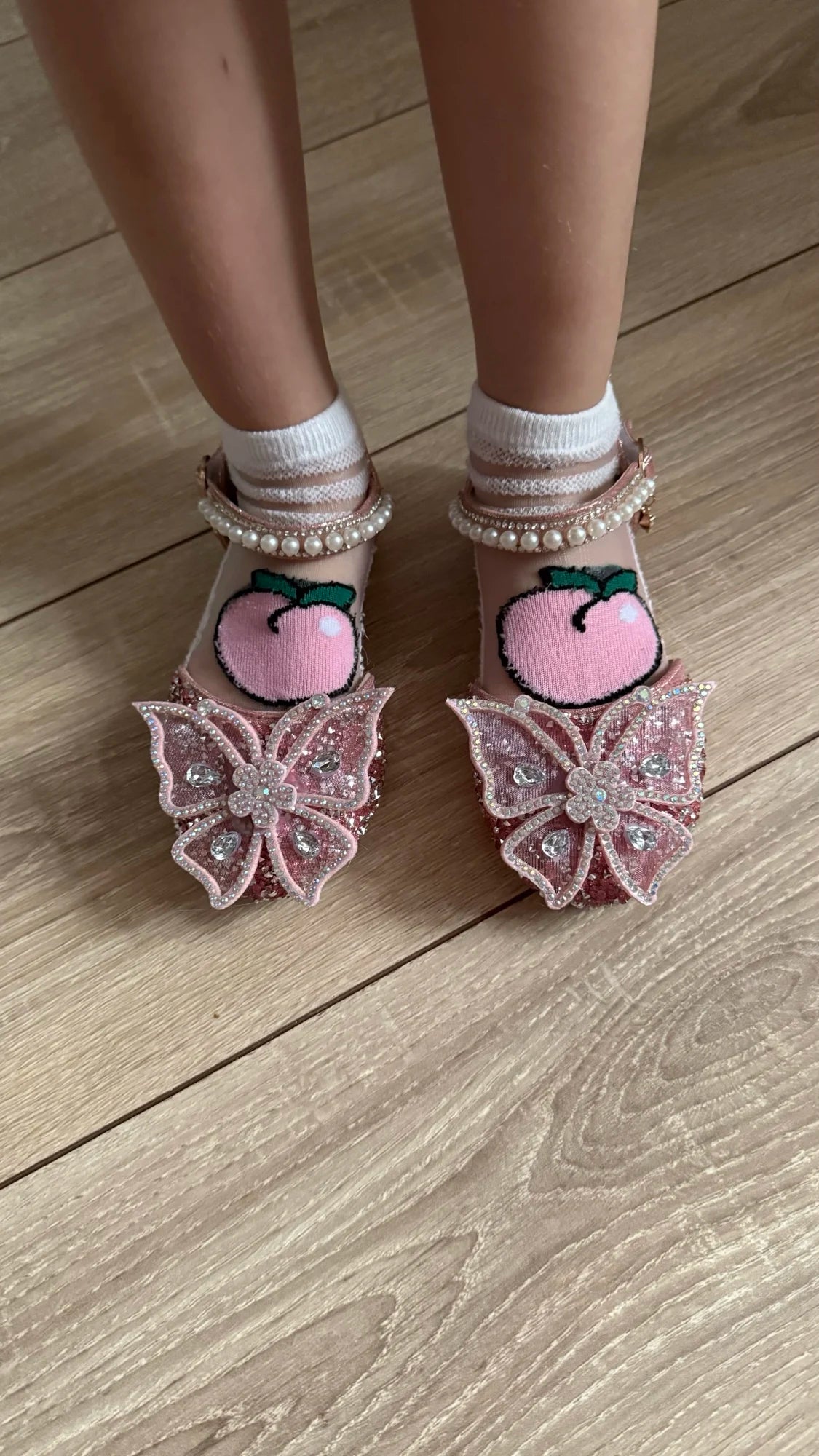 Kids Sandals Little Girls Flat Heel Bow Sequin Rhinestone Glitter Bling
