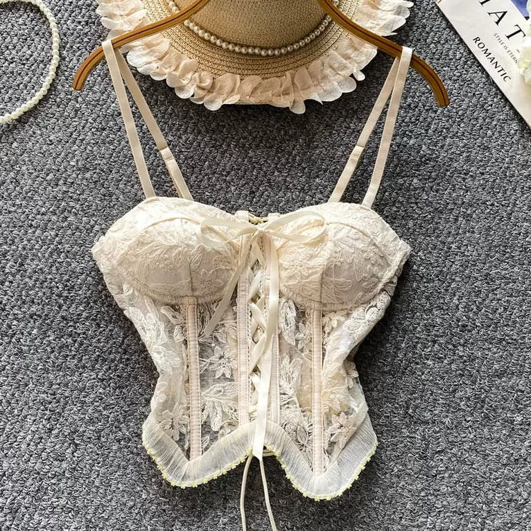 Corset Top Women Floral Lace Built In Padded Cups | Zara