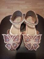 Kids Sandals Little Girls Flat Heel Bow Sequin Rhinestone Glitter Bling