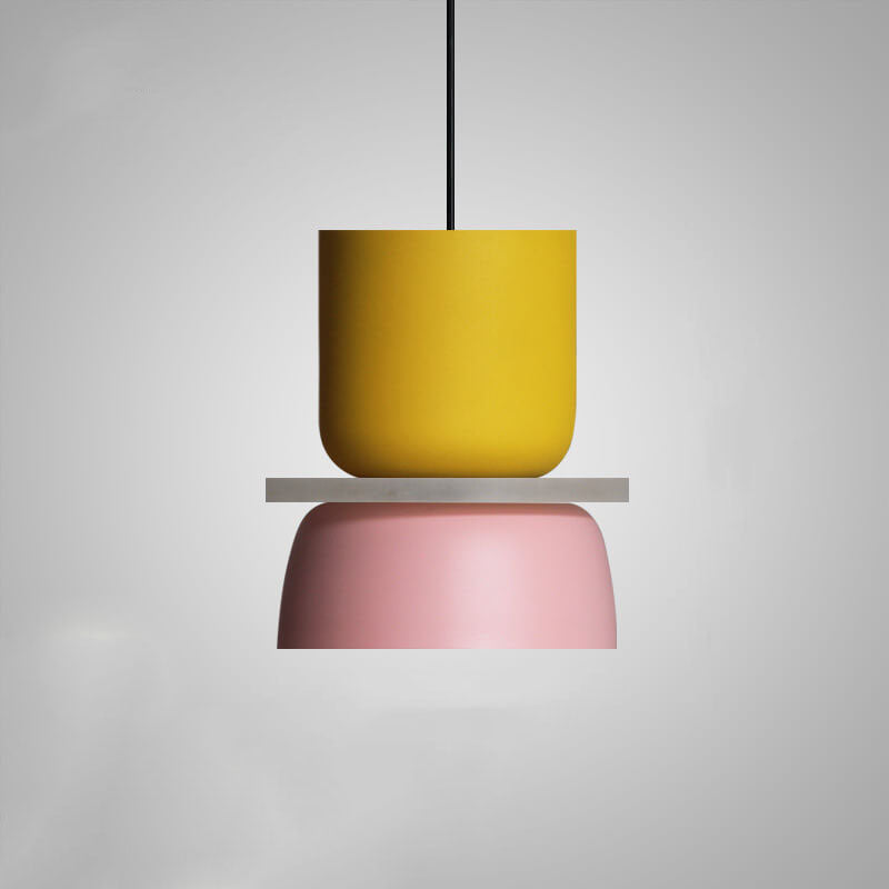 Nordic dome pendant light dual-tone zinc alloy LED 1-light ceiling fixture