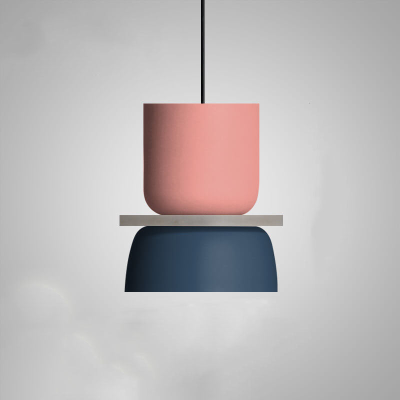 Nordic dome pendant light dual-tone zinc alloy LED 1-light ceiling fixture