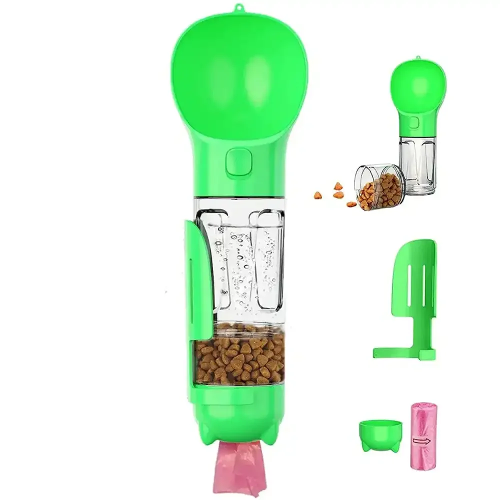 Portable pet water bottle 3-in-1 dispenser and bowl, BPA-free, 300ml and 500ml