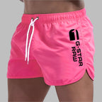 Men's quick dry swim trunks lightweight solid color beach pool shorts