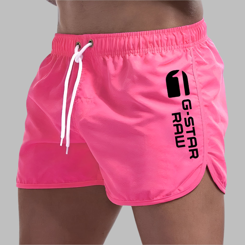 Men's quick dry swim trunks lightweight solid color beach pool shorts