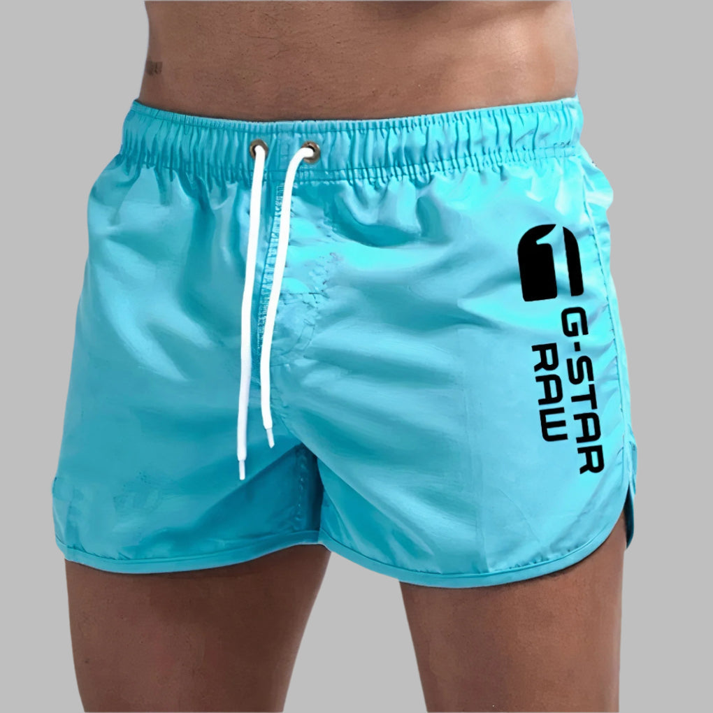 Men's quick dry swim trunks lightweight solid color beach pool shorts