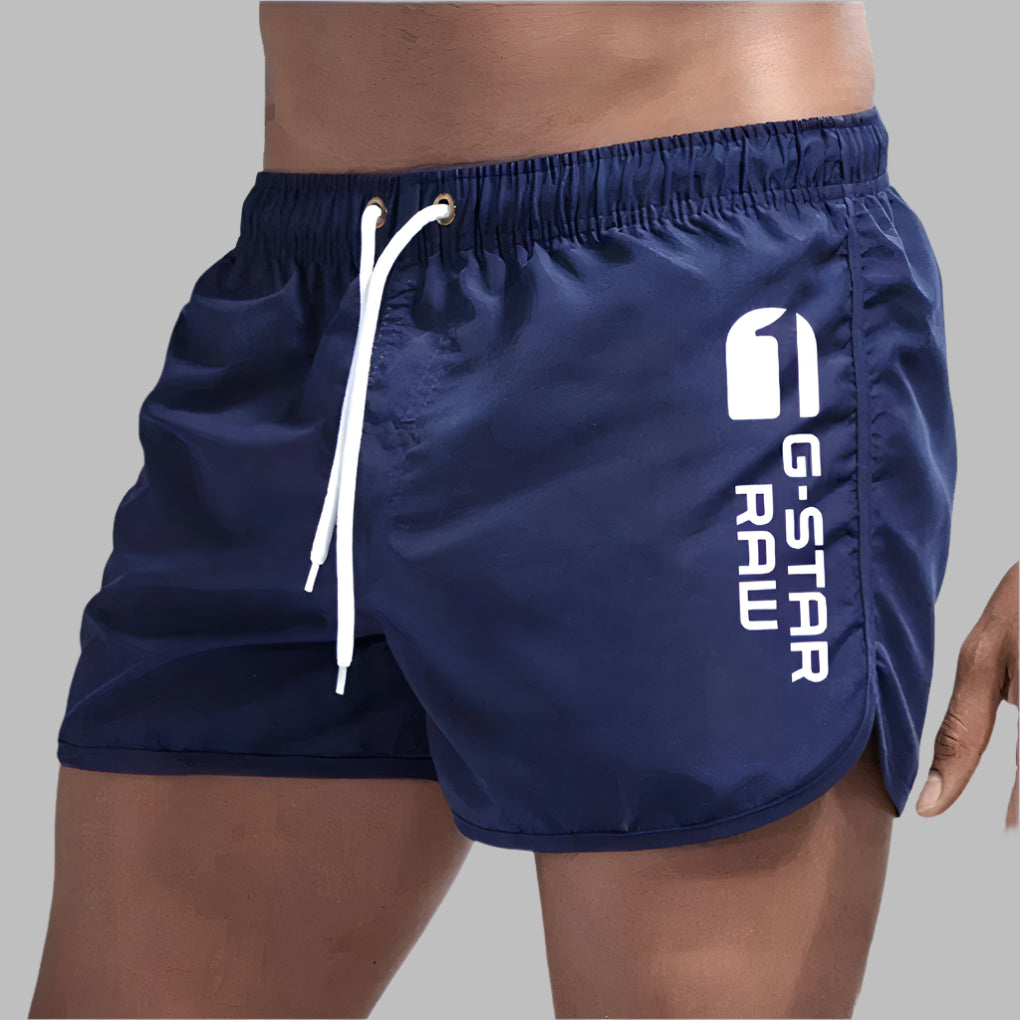 Men's quick dry swim trunks lightweight solid color beach pool shorts