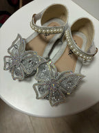 Kids Sandals Little Girls Flat Heel Bow Sequin Rhinestone Glitter Bling