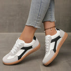 Women's color block lace-up sneakers in casual standard fit