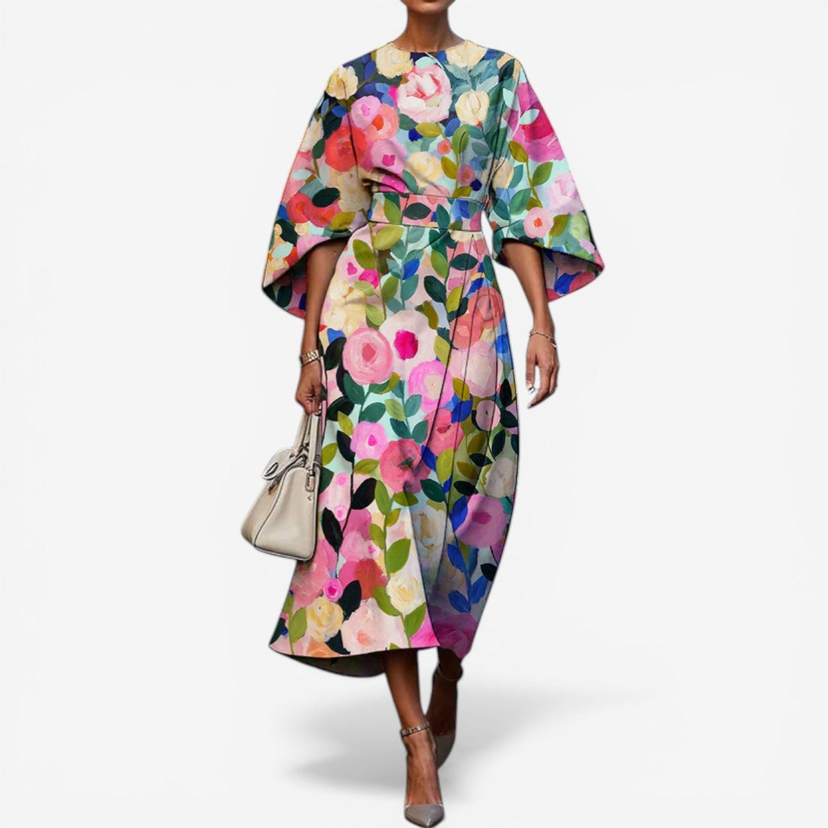 Summer Dress | Women Patchwork Kimono Sleeve Dress