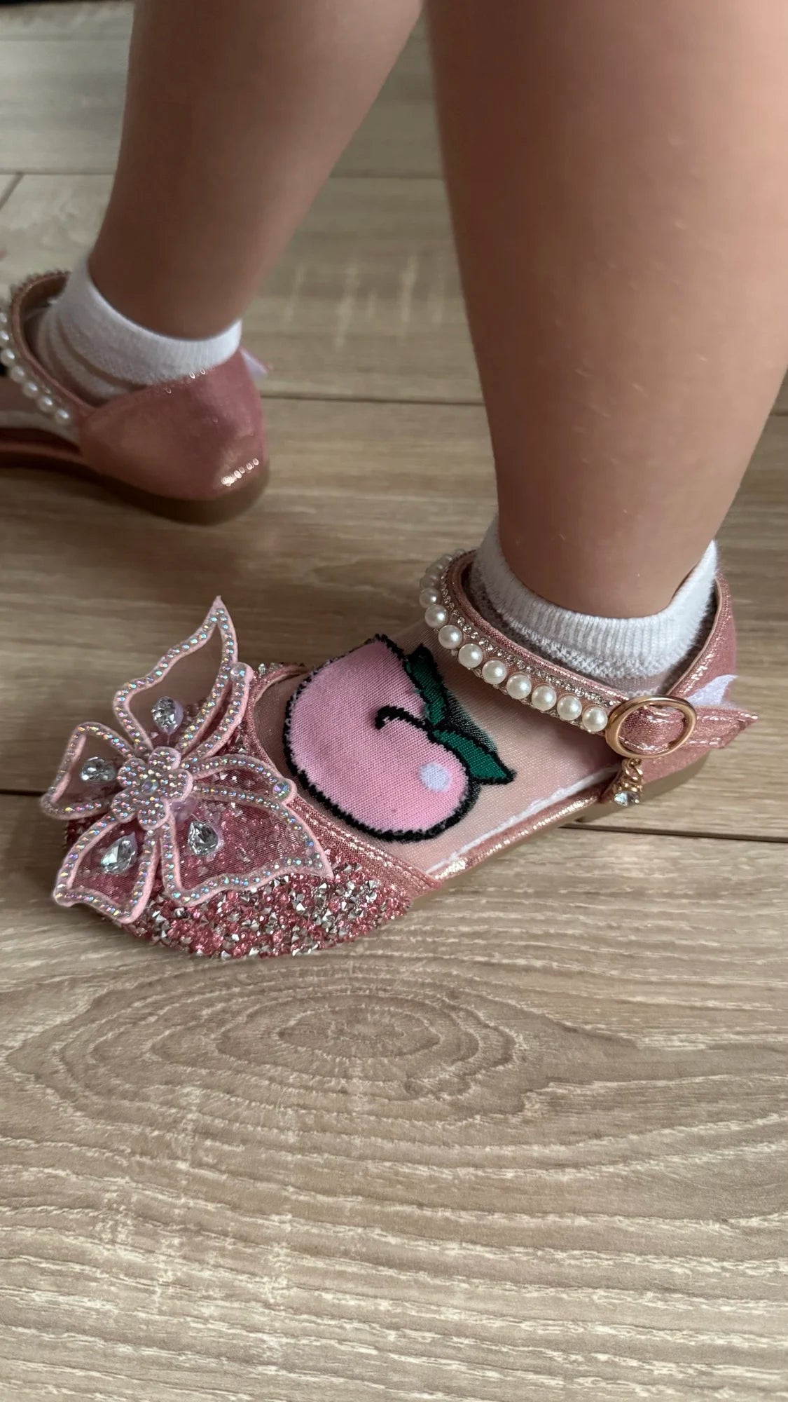 Kids Sandals Little Girls Flat Heel Bow Sequin Rhinestone Glitter Bling