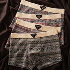Men organic cotton boxer briefs with mesh ventilation and contoured U-pouch