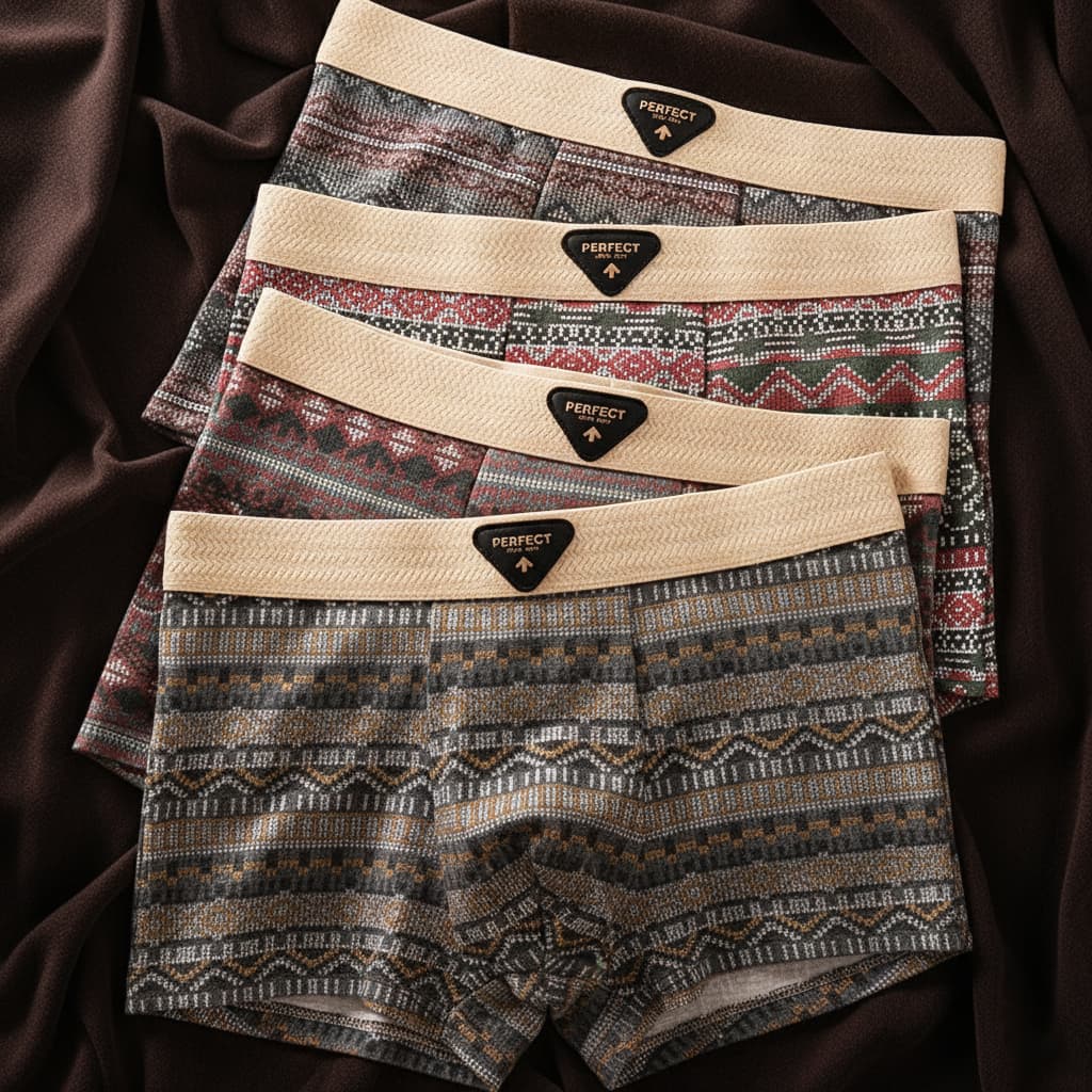 Men organic cotton boxer briefs with mesh ventilation and contoured U-pouch