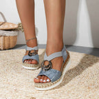 Women's slide sandals with adjustable strap and cushioned ergonomic sole