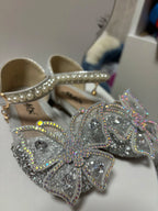 Kids Sandals Little Girls Flat Heel Bow Sequin Rhinestone Glitter Bling