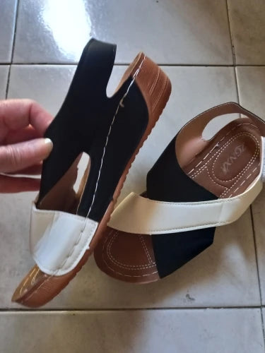 Women Wedge Sandals Peep Toe Lightweight Soft Heel Back Strap