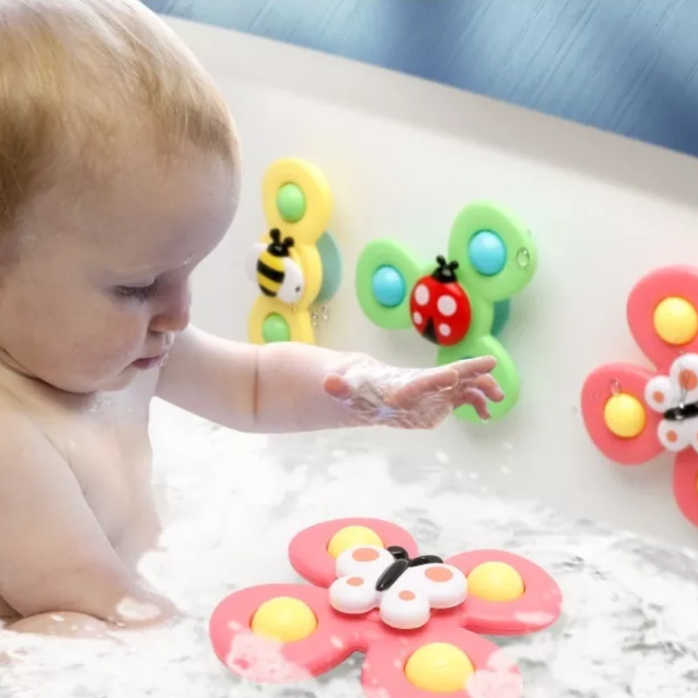 Bath toy spinner for toddlers, BPA-free sensory water play toy, 18x7.5x13cm