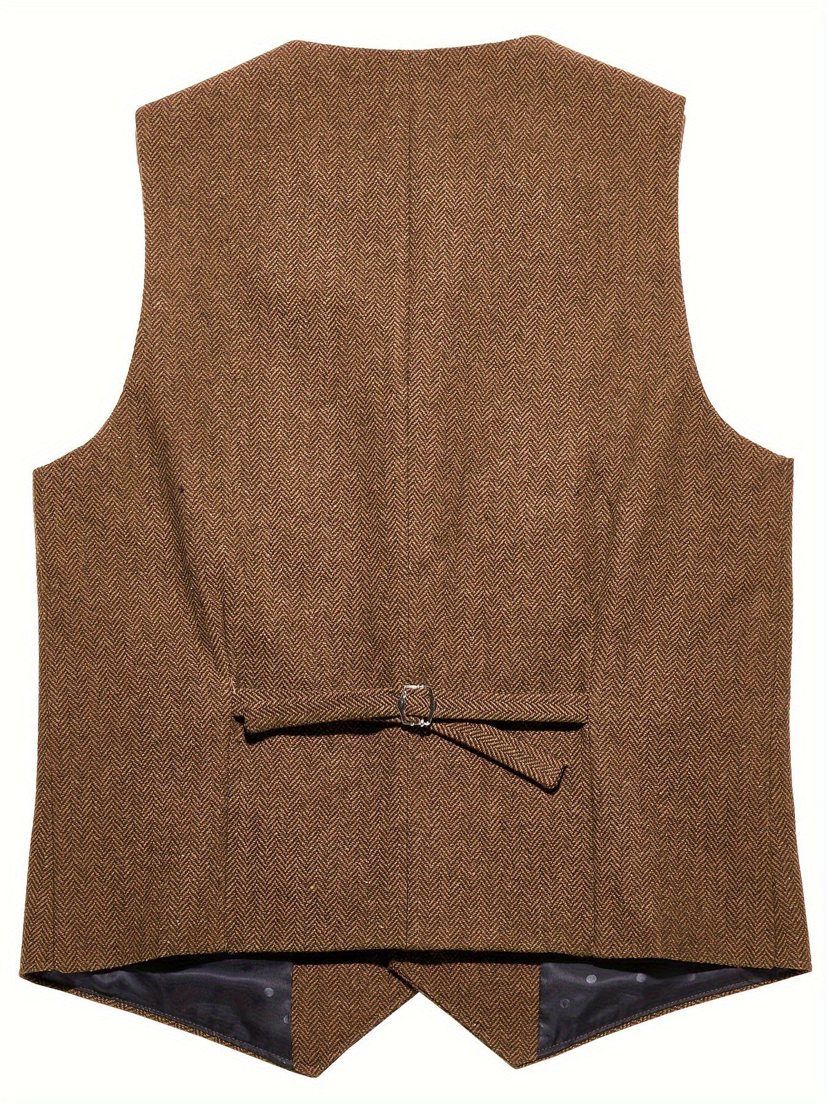 Men's herringbone waistcoat tailored fit, wool blend five-button notch lapel vest