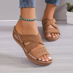 Women's orthopedic sandals with slip-resistant sole and buckle closure, cushioned comfort
